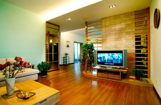 中式风格大气褐色电视柜效果图