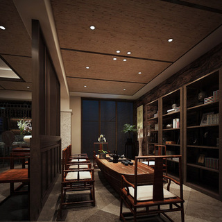 中式风格原木色餐厅餐桌图片