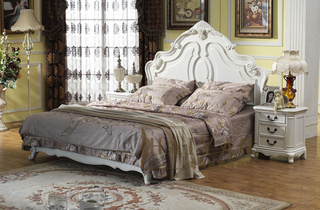 美式风格浪漫白色床图片