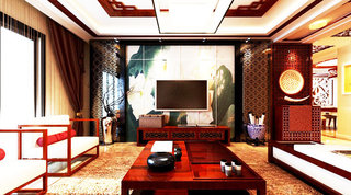 中式风格古典电视背景墙设计图
