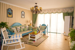 地中海风格白色客厅茶几效果图