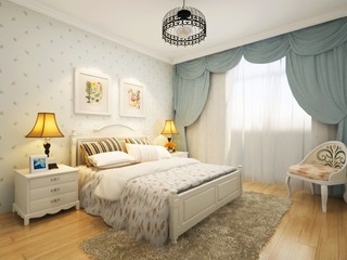 唯美白色卧室床图片