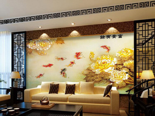 中式沙发背景墙装修效果图大全2013图片