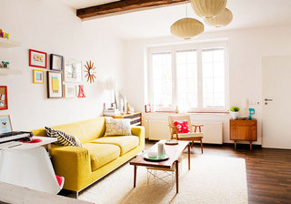 北欧风格黄色沙发图片