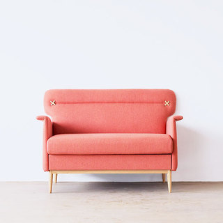 北欧风格粉色沙发效果图