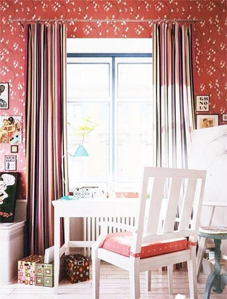 田园风格卧室窗帘窗帘图片