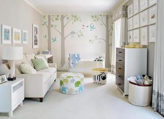 欧式风格可爱灰色沙发背景墙设计图