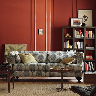 欧式风格红色沙发背景墙设计图纸