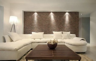 欧式风格红色沙发背景墙设计图