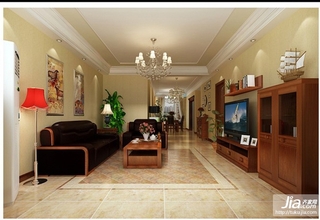 远洋公馆中式古典三居室装修图片