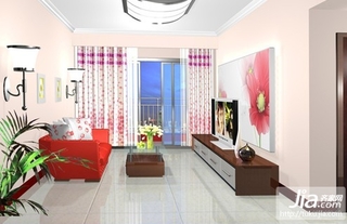 粉色玫瑰 大气温馨的客厅效果图装修效果图