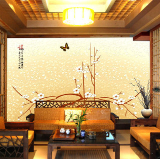 中式风格古典手绘墙设计图纸