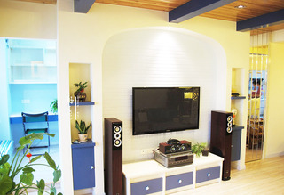 田园风格简洁客厅电视背景墙设计图