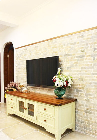 田园风格简洁客厅电视背景墙设计