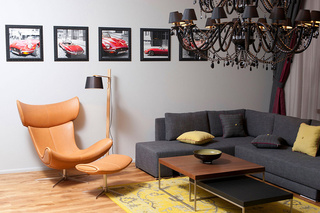 美式风格灰色沙发背景墙效果图