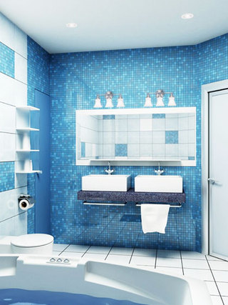 地中海风格简洁卫生间洗手台图片