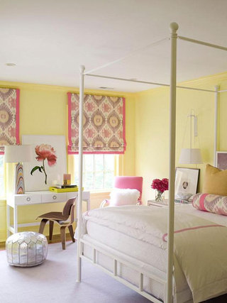欧式风格黄色卧室背景墙设计图