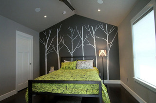 简约风格灰色卧室背景墙设计