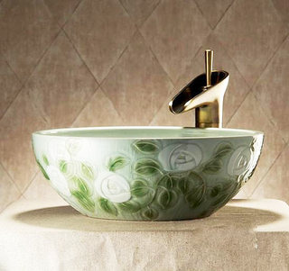 中式风格绿色洗手台效果图
