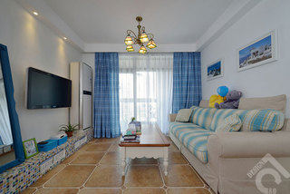 地中海风格三居室小清新90平米装修图片
