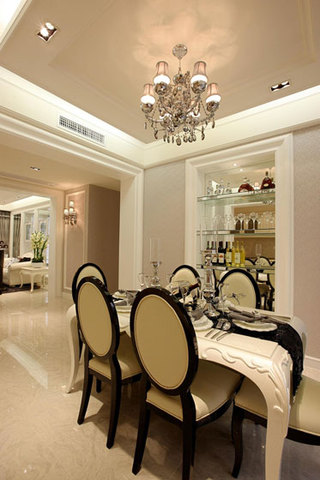 欧式风格大户型时尚白色餐厅装修效果图