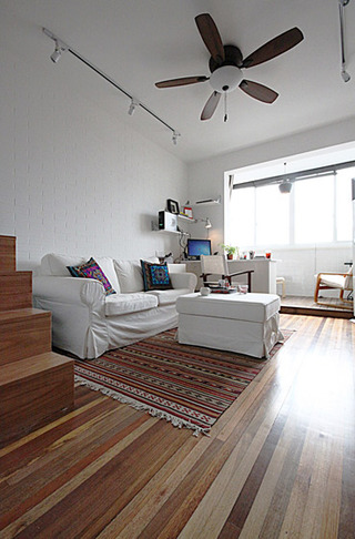 现代简约风格一居室小清新5-10万50平米客厅旧房改造平面图