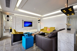 现代简约风格简洁20万以上120平米客厅装修