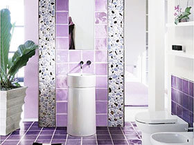 13款紫色瓷砖图片 造浪漫卫生间