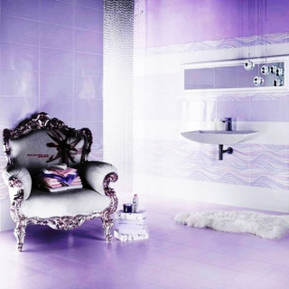 浪漫紫色卫生间瓷砖效果图