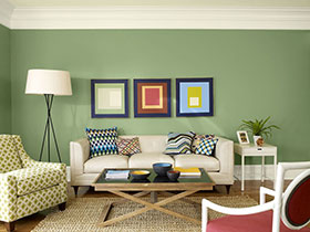 清新客厅设计 15张彩色沙发背景墙图片