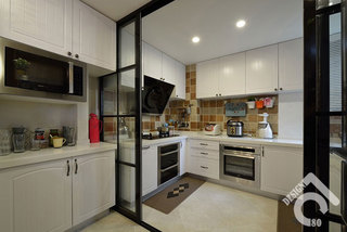 混搭风格二居室温馨100平米厨房设计图