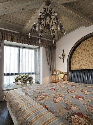 地中海风格三居室100平米卧室装潢