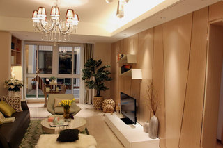 现代简约风格三居室温馨90平米效果图