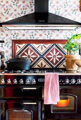 格子厨房瓷砖图片