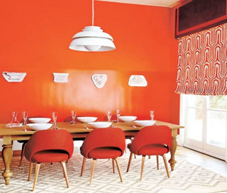 橙色餐厅窗帘效果图