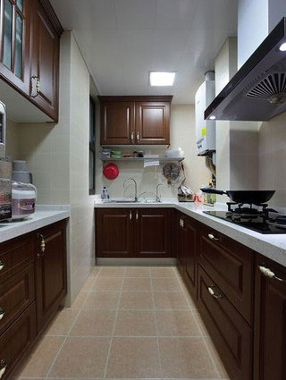美式风格跃层简洁100平米厨房装修效果图