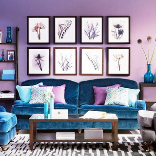 蓝色客厅沙发图片