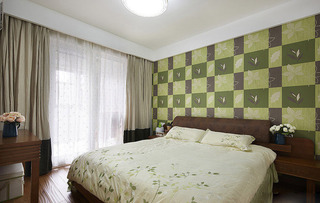 混搭风格二居室温馨90平米卧室装潢