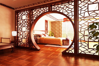 中式风格红色客厅设计