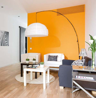 橘黄客厅墙面设计