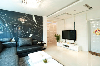 黑白灰时尚客厅空间设计
