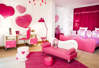粉红色窗帘图片