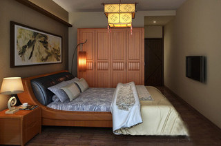 实木中式床头柜设计