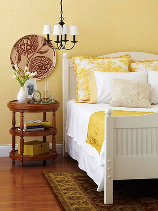 浅黄色温馨卧室图片