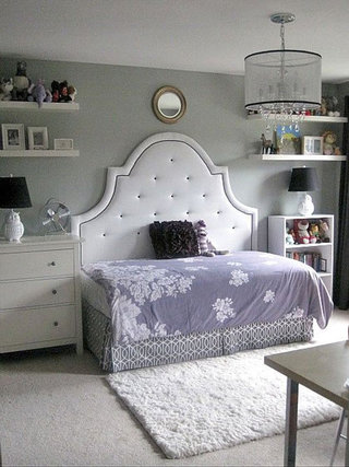 紫白色卧室效果图