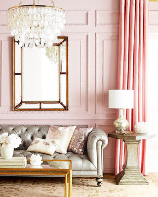 粉色小客厅背景墙装修效果图
