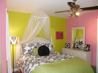 绿色粉色卧室效果图