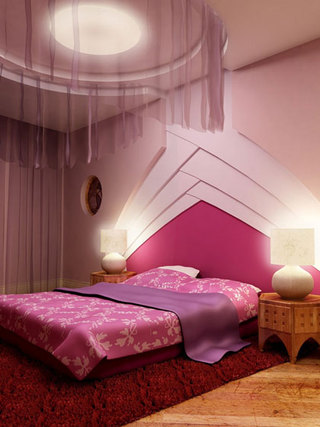 现代浪漫紫色卧室设计