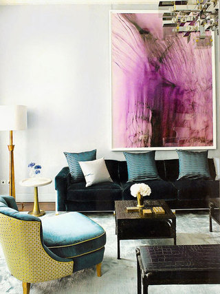 紫色客厅装饰画效果图