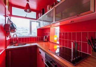 红色时尚厨房设计效果图